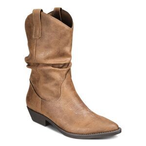 STYLE & COMPANY Womens Brown Dannaa Almond Toe Block Heel Western Boot 7.5 M
